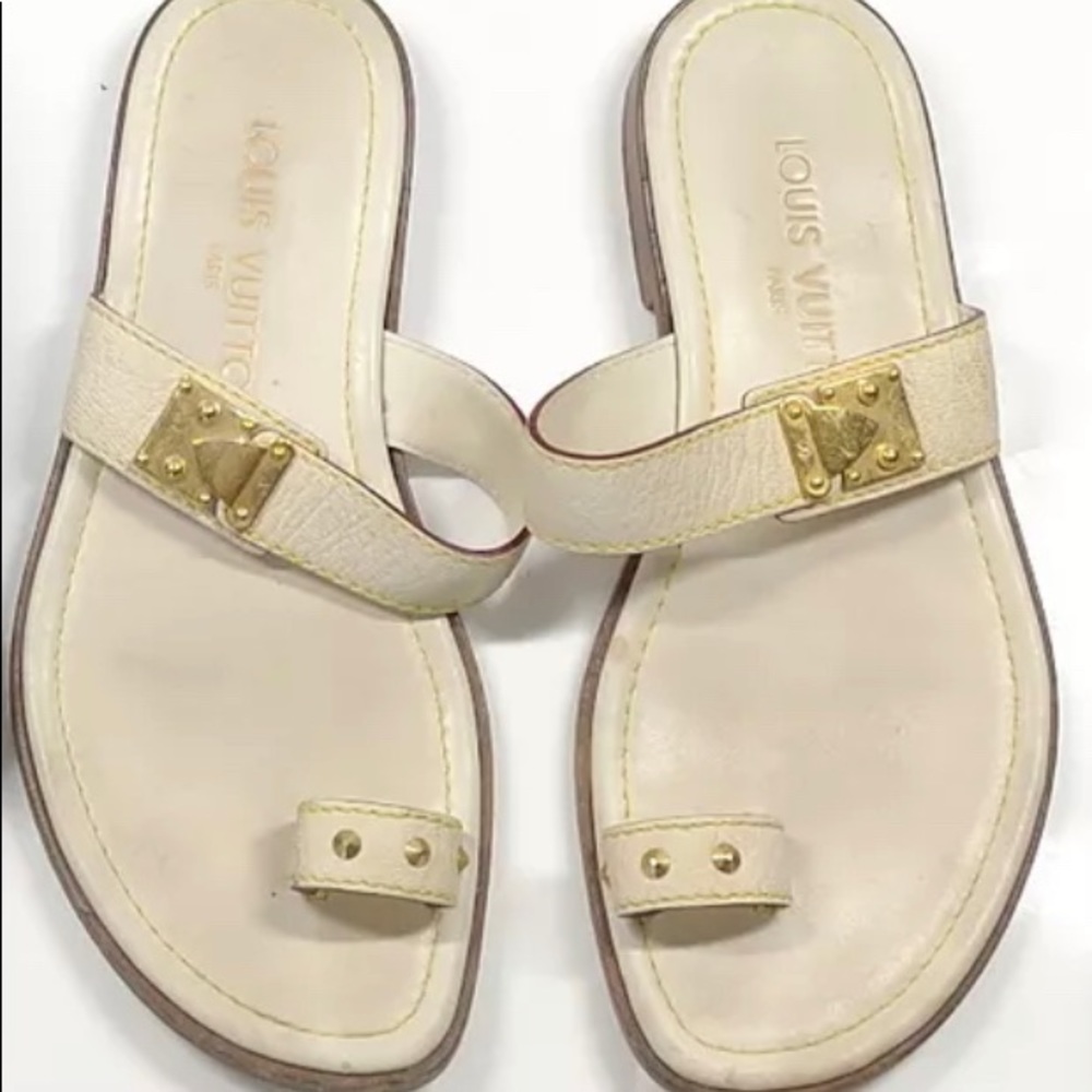 LV Louis Vuitton rare leather sandals 35 - Picture 13 of 16
